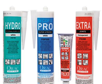 Adhesive for polyurethane baseboards, moldings, cornices and other products